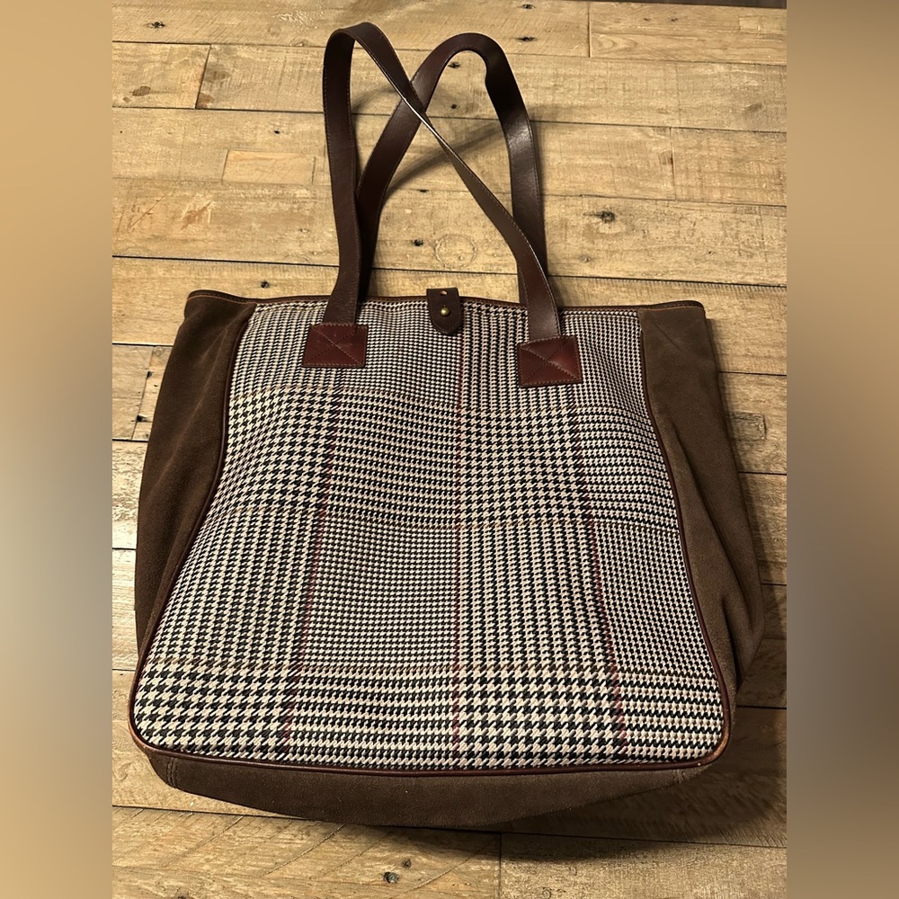 Vintage Ralph Lauren  houndstooths large tote